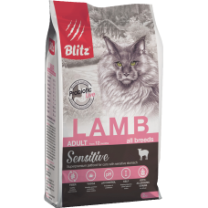 Blitz Sensitive Ягнёнок для взрослых кошек, 2 кг.