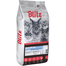 Blitz Sensitive Индейка для взрослых стерилизованных кошек,10кг.