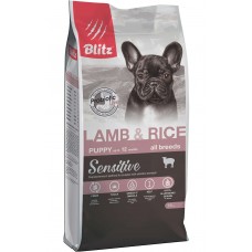 Blitz Sensitive Lamb/Rice для щенков всех пород, 15 кг.